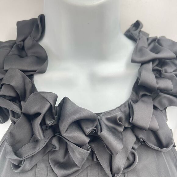 Violet & Claire Womens Blouse Top Sleeveless Ruffled Pleated Gray Size Medium - Picture 9 of 13